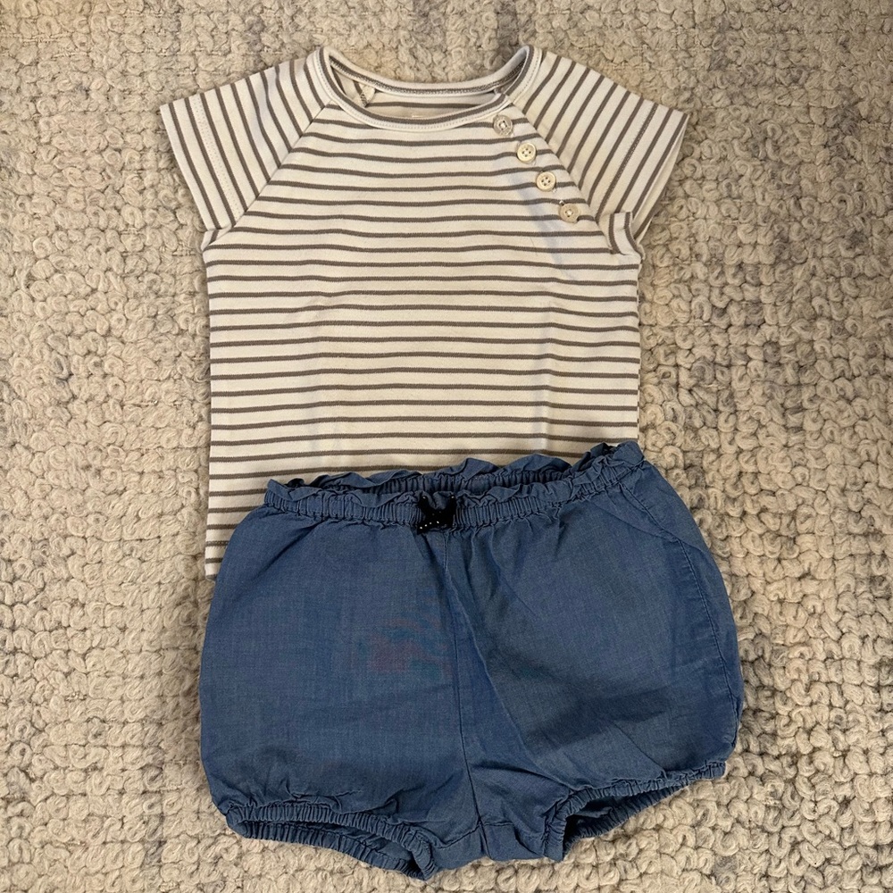 Olive Juice Tee & bloomer shorts SET